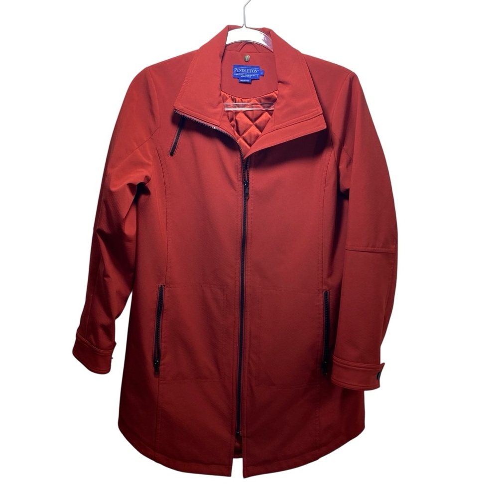 Pendleton Soft Shell Modern Utility Quiet Luxury Rain Trail Jacket Women S Rust